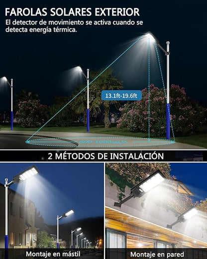 Poste de luz Solar com Sensor e Sontrole - SolarMax™