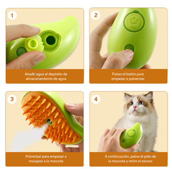 Escova a Vapor 3 em 1 para cães e gatos Puffy™